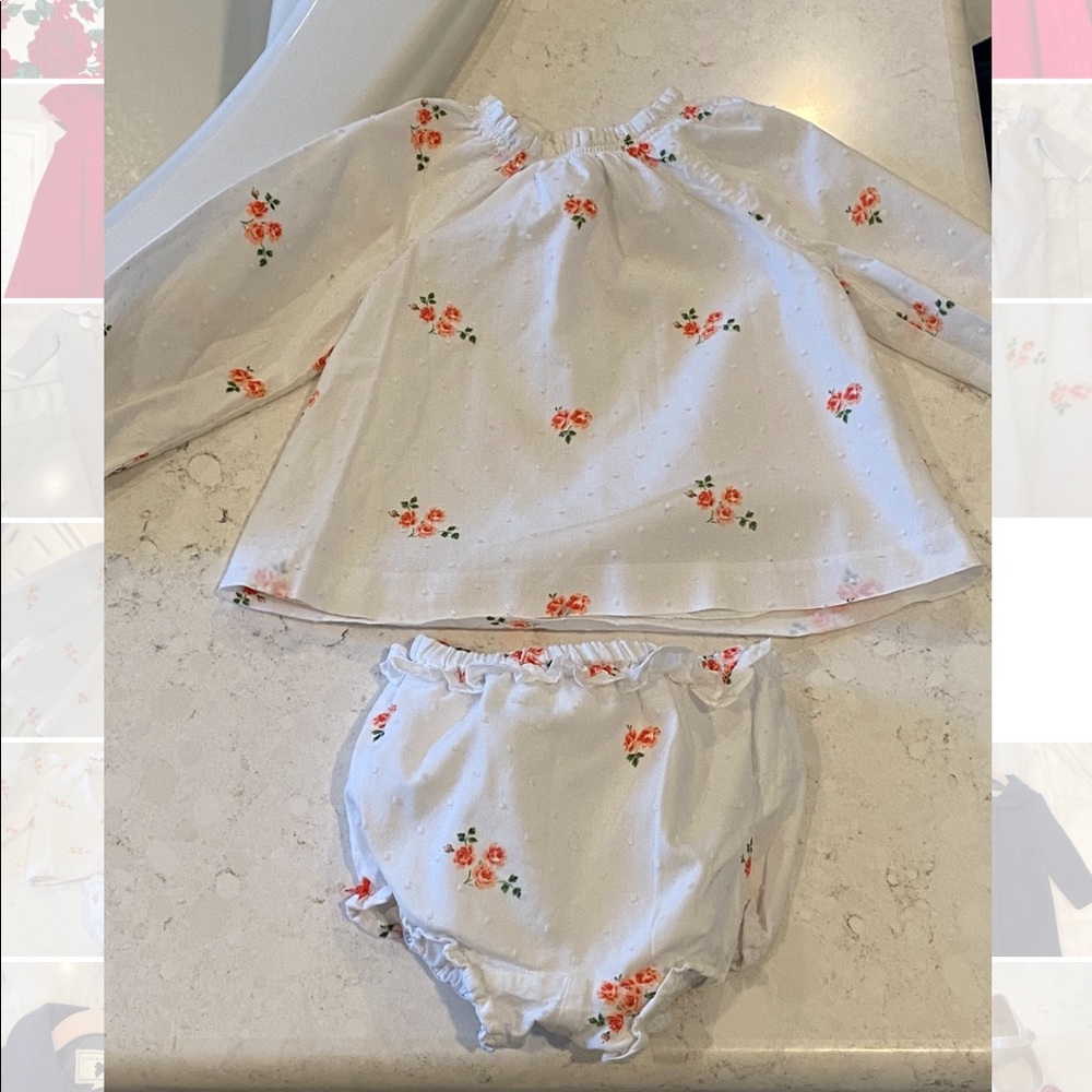 Janie and Jack Floral Ruffled 2 piece 18-24M